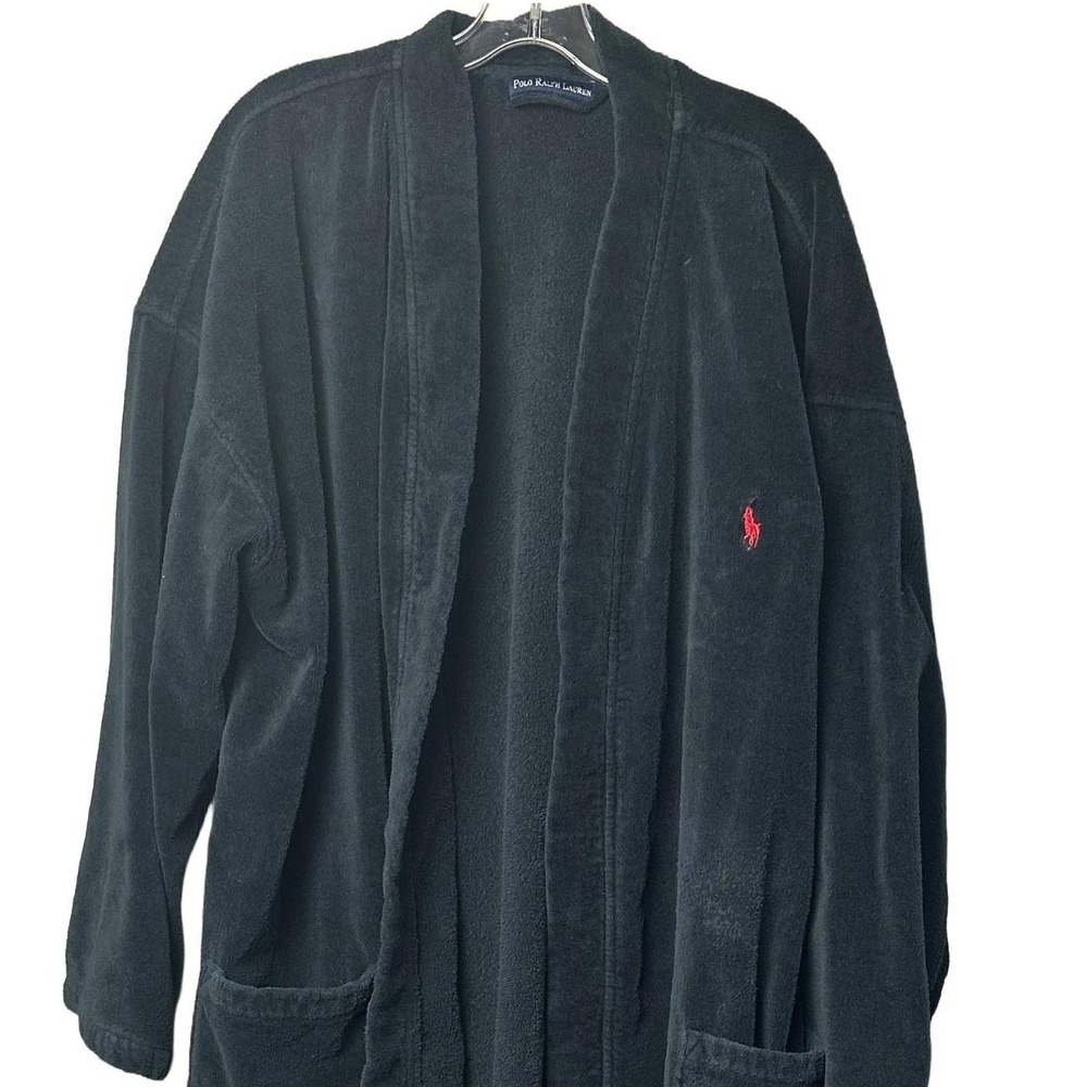 Polo Ralph Lauren Bath Robe Mens XL Dark Green Terry Cloth Embroidered Pony Logo